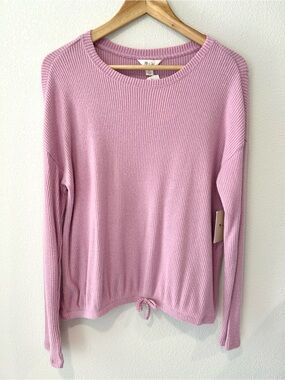 R&R Surplus NWT Ribbed Long Sleeve Lounge Top Dusty Pink Cozy Soft Comfort XL